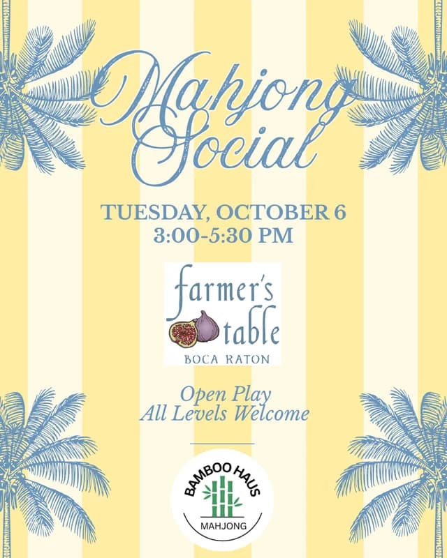 Mahjong Social at Farmer's Table, Boca Raton
